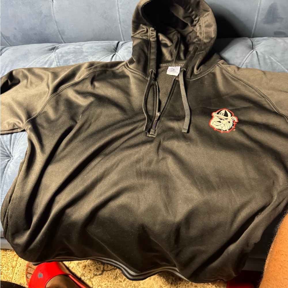 Rivalry Threads Black Hoodie with Red Logo